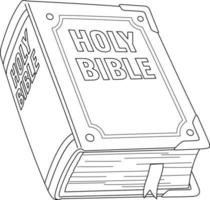 santo Bibbia isolato colorazione pagina per bambini vettore