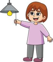 ragazza conservando energia cartone animato colorato clipart vettore