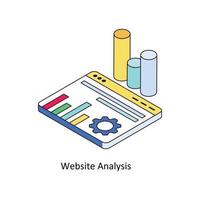 sito web analisi vettore isometrico icone. semplice azione illustrazione azione