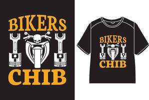 bikers chib maglietta design vettore