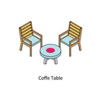 caffè tavolo vettore isometrico icone. semplice azione illustrazione azione