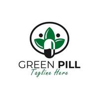 verde pillola vettore illustrazione logo design