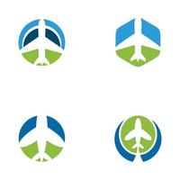 modello di progettazione di logo di aereo di viaggio vettore
