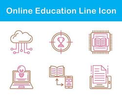 in linea formazione scolastica vettore icona impostato