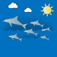 Fondo animale del delfino di origami vettore