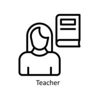 insegnante vettore schema icone. semplice azione illustrazione azione