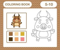 colorazione pagine cartone animato animale, educazione gioco per bambini età 5 e 10 anno vecchio vettore