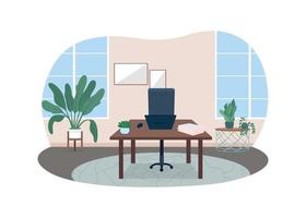 home office banner web vettoriale 2d, poster