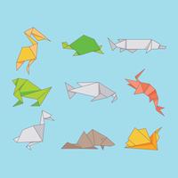 Origami animali acqua dolce vettore