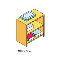 ufficio mensola vettore isometrico icone. semplice azione illustrazione azione