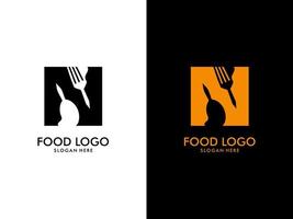iniziale lettera n cibo logo, cibo logo vettore