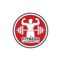 bodybuilder fitness Palestra icona logo distintivo vettore illustrazione