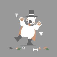 contento Halloween vacanza Festival con polare orso e dolce caramella, piatto vettore illustrazione cartone animato personaggio design