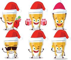 Santa Claus emoticon con bicchiere di birra cartone animato personaggio vettore