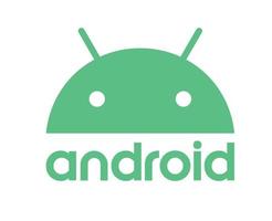androide icona logo simbolo con nome verde design operativo sistema vettore illustrazione