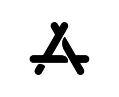 App memorizzare Mela icona logo simbolo nero design mobile vettore illustrazione