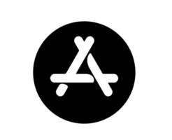 App memorizzare Mela icona logo Software Telefono simbolo nero design mobile vettore illustrazione