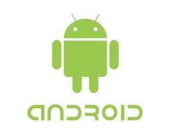 androide operativo sistema icona logo Software Telefono simbolo con nome verde design mobile vettore illustrazione