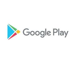 Google giocare marca logo simbolo con nome grigio design vettore illustrazione