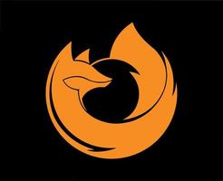 mozilla firefox marca logo simbolo arancia design del browser Software vettore illustrazione con nero sfondo