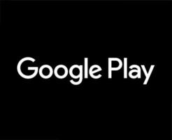 Google giocare simbolo marca logo nome bianca design Software Telefono mobile vettore illustrazione con nero sfondo