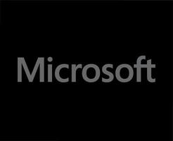 microsoft Software logo marca simbolo nome grigio design vettore illustrazione con nero sfondo