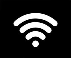 Wi-Fi logo icona simbolo bianca design vettore illustrazione con nero sfondo