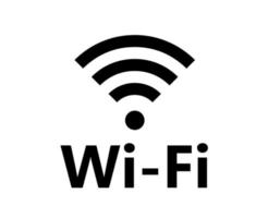 Wi-Fi icona logo simbolo con nome nero design vettore illustrazione