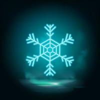 fiocco di neve neon vettore icona. Natale e inverno tema. semplice piatto nero illustrazione. icona su bianca sfondo