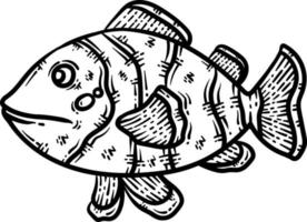 pesce animale colorazione pagina per adulto vettore