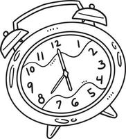 allarme orologio isolato colorazione pagina per bambini vettore