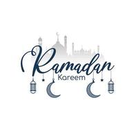 elegante Ramadan kareem islamico Festival testo design sfondo vettore