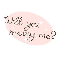 nozze proposta con il iscrizione volontà voi sposare me vettore