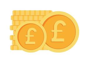 Britannico libbra monete i soldi moneta icona clipart per attività commerciale e finanza elementi vettore illustrazione