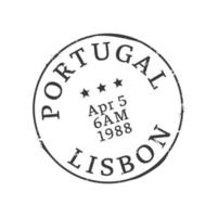 Lisbona affrancatura e Portogallo città postale francobollo vettore