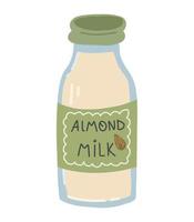 mandorla latte bottiglia. vettore illustrazione di alternativa latte.