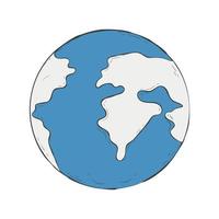 semplice terra globo nel scarabocchio stile. vettore illustrazione di pianeta terra