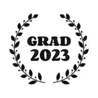 classe di 2023 distintivo congratulazioni laureati design concetto vettore grad etichetta