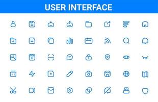 impostato di utente amichevole icone nel linea stile per utente interfaccia icone vettore