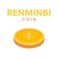 renminbi 3d moneta. adatto per attività commerciale e bancario concetto vettore