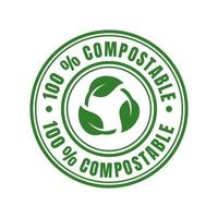 compostabile icona vettore design modelli