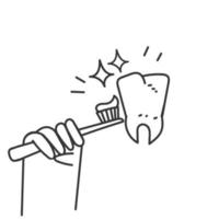 mano disegnato scarabocchio spazzolino con dentifricio per pulito dente illustrazione vettore