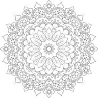 circolare modello nel modulo di mandala con fiore per henné, mehndi, tatuaggio, decorazione. decorativo ornamento nel etnico orientale stile vettore