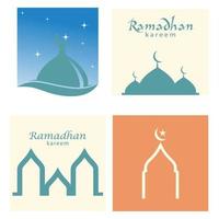 Ramadhan kareem manifesto bandiera islamico sfondo mousque logo icona piatto design vettore