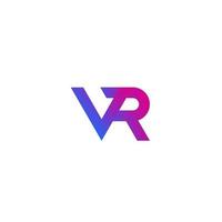 VR lettere logo, disegno vettoriale