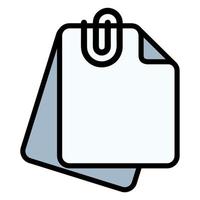 illustrazione vettore grafico di documento graffetta per fogli, elenco carta icona