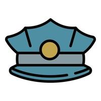 poliziotto berretto icona schema vettore. polizia attrezzatura vettore