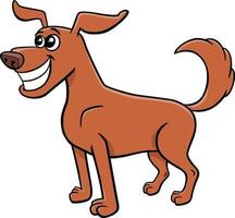 contento cartone animato Marrone cane comico animale personaggio vettore