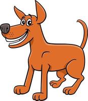 divertente cartone animato Marrone cane comico animale personaggio vettore