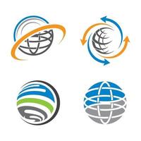 illustrazione dell'icona di vettore di tecnologia logo globale